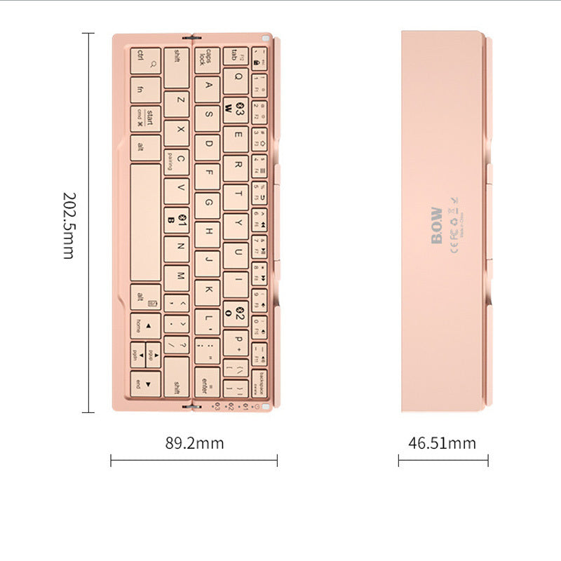 Mini Folding Bluetooth Keyboard Wireless Keypad For Phone Tablet