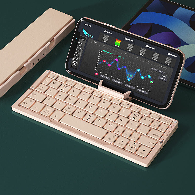 Mini Folding Bluetooth Keyboard Wireless Keypad For Phone Tablet