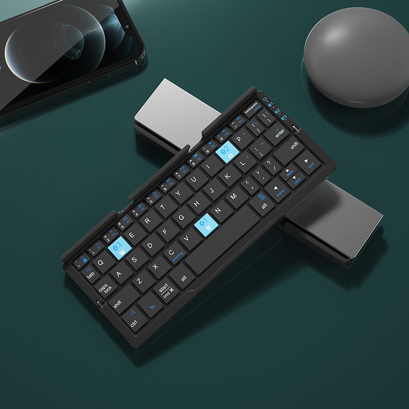 Mini Folding Bluetooth Keyboard Wireless Keypad For Phone Tablet