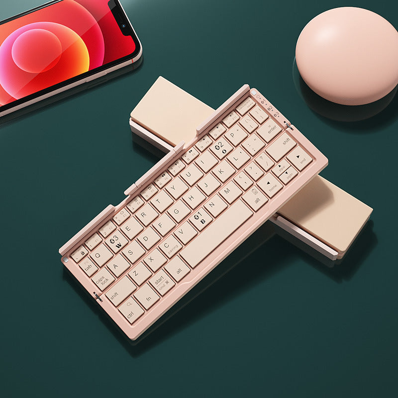 Mini Folding Bluetooth Keyboard Wireless Keypad For Phone Tablet