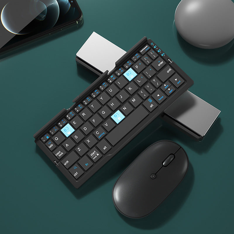 Mini Folding Bluetooth Keyboard Wireless Keypad For Phone Tablet