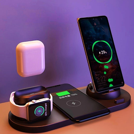 3-in-1 Magnetic Wireless Charging Station – Fast Charger for iPhone, Apple Watch & AirPods | Foldable Smart Desk Charger with Night Light | Portable Charging Dock 2025